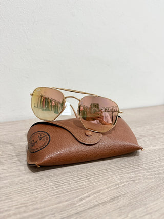 Ray Ban pink mirror sunglasses the marshall