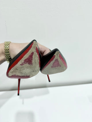 Christian Louboutin Pigalle Nappa Leather Stiletto Heel Pumps Black Women's 39.5