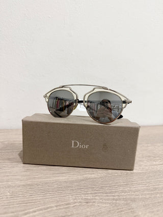 Dior soreal metal mirror lens sunglasses