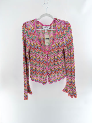 Derek Lam crochet cardigan top, M