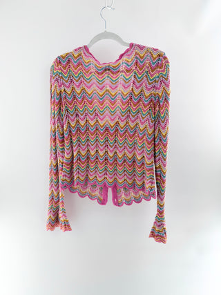 Derek Lam crochet cardigan top, M