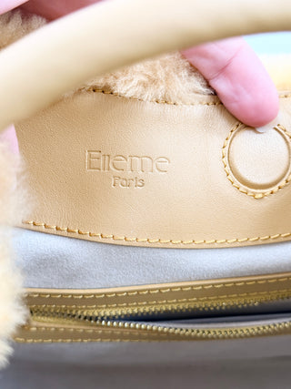 Elleme shearling top handle shoulder bag with long strap