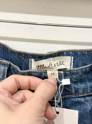 Madewell High Waisted Denim Button-Front Midi Pencil Skirt Blue Women's 28 / 6