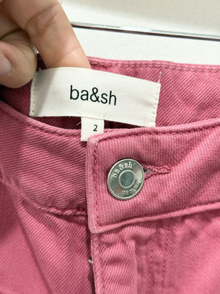 Ba&Sh 100% Cotton High Waisted Tapered Jeans Dark Pink Women's Size 2 / M