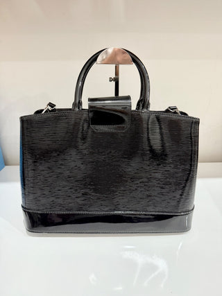 Louis Vuitton Paris Black Patent Leather Handbag