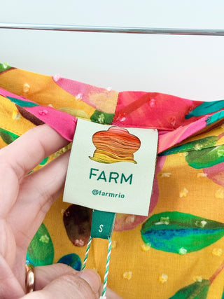 Farm Rio garden mix wrap skirt midi, S