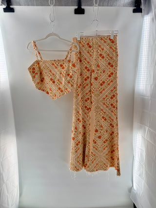 Show Me Your Mumu matching set crop top and flare jeans pattern, M