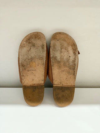 Alexandre Birman Clarita Braided Knot Slide Flat Sandals Brown Women's EU 41