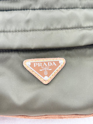 Prada re-nylon and suede leather shoulder bag