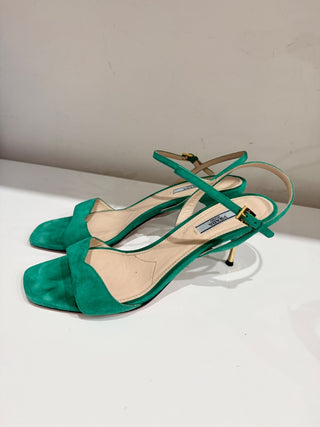 Prada suede low heel sandals, 40
