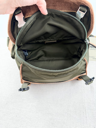 Prada re-nylon and suede leather shoulder bag