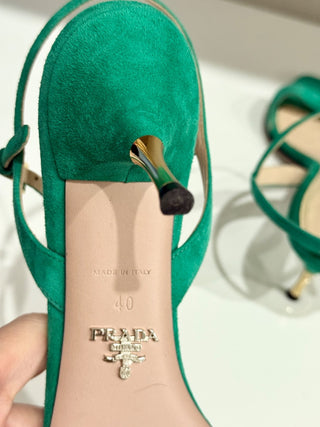 Prada suede low heel sandals, 40