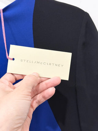 NWT Stella McCartney Anita Contour Colorblock Sheath Dress Blue Black Women 42/6