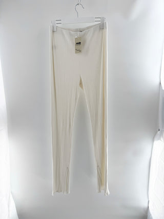 Weekend Stories White Ribbed Long Leggings, XL