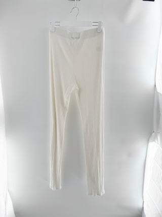 Weekend Stories White Ribbed Long Leggings, XL