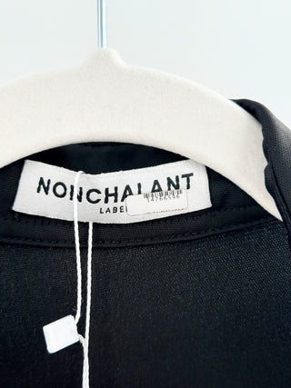 Nonchalant Black Women's Satin Dress w/adjustable bow, XL