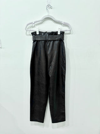 NWT Bardot Debbie Vegan Faux Leather Ultra High Rise Pants Black Women's 4