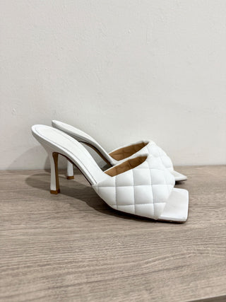 Bottega Veneta quilted leather slide sandals  heel, 40