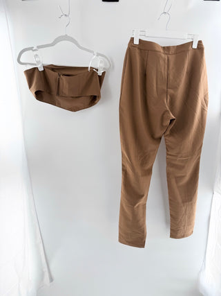 superdown Luciana Pant Set; Cropped Top & Trouser Pants Toffee Women's Medium