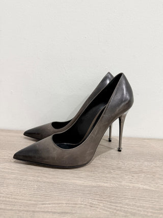 Tom Ford Ombre Leather Pointy Toe Silver Stilettos Heel Pumps Gray/Silver EU 40