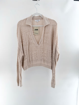 Intermix Polo Sweater V-Neck Knit, XL