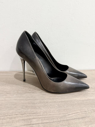 Tom Ford Ombre Leather Pointy Toe Silver Stilettos Heel Pumps Gray/Silver EU 40