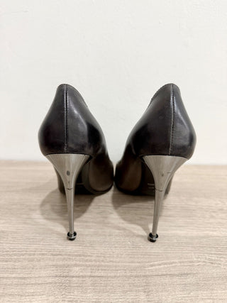 Tom Ford Ombre Leather Pointy Toe Silver Stilettos Heel Pumps Gray/Silver EU 40