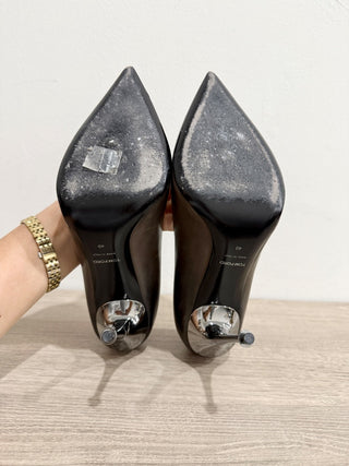 Tom Ford Ombre Leather Pointy Toe Silver Stilettos Heel Pumps Gray/Silver EU 40