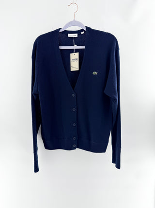 Lacoste Navy Blue Women's Sweater Button-Down, 6