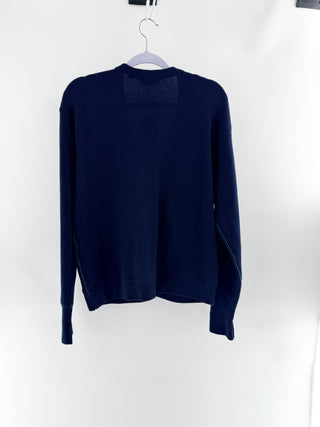 Lacoste Navy Blue Women's Sweater Button-Down, 6