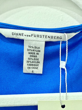 Diane von Furstenberg Handy Kimono Sleeve Mini Dress Cobalt Blue Women's Size 4