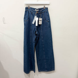 NWT Dress To High Waisted Medium Wash Denim Wide Leg Jeans Blue Women's Size 2