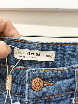 NWT Dress To High Waisted Medium Wash Denim Wide Leg Jeans Blue Women's Size 2