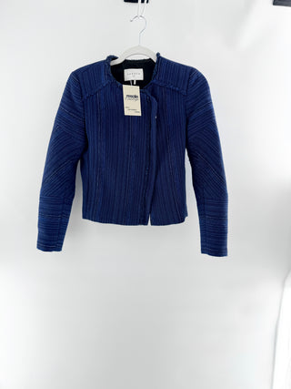 Sandro striped zip up blazer jacket, 36 FR / 4 US