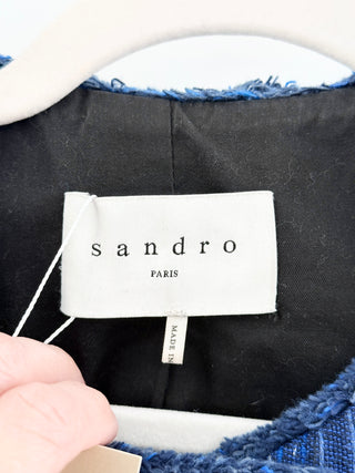 Sandro striped zip up blazer jacket, 36 FR / 4 US