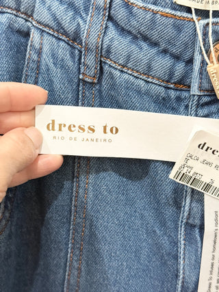 NWT Dress To High Waisted Medium Wash Denim Wide Leg Jeans Blue Women's Size 2