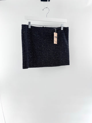 Camila Coelho mini skirt in a textured tweed designed with a high-waisted fit, M