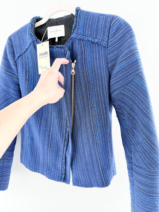 Sandro striped zip up blazer jacket, 36 FR / 4 US
