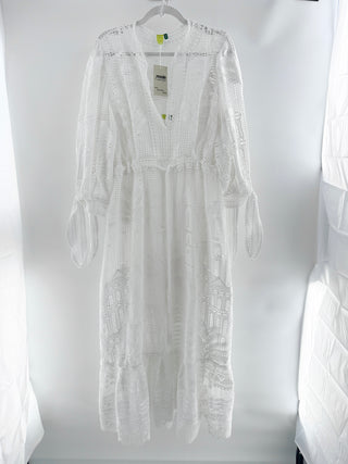 Farm Rio crochet log dress with slip, L