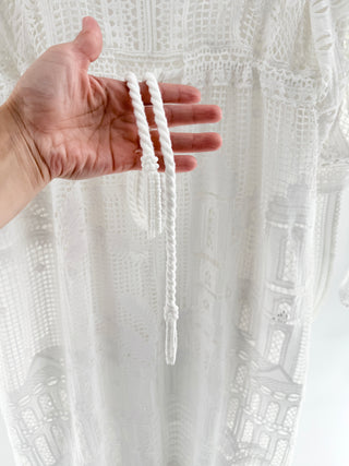 Farm Rio crochet log dress with slip, L