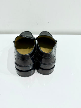 Gucci GG Interlocking Almond Toe Nappa Leather Loafer Shoes Black Men's Size 10