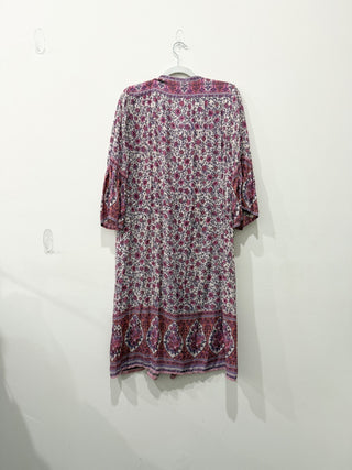 Spell & The Gypsy Jasmine Floral Midi Tunic Cover Up Dress Lilac Women's Size M