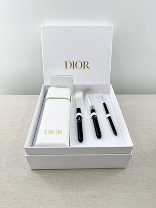 Dior limited edition backstage 3 piece make up brush set with case and box