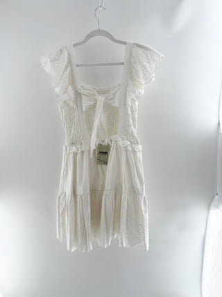 Sea New York cotton ruffle eyelet mini dress, L