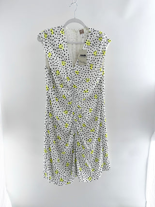 Boss sleeveless viscose midi dress polka dot, US 10