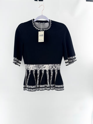 Alexander McQueen knit top with peplum finish, M