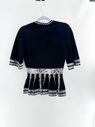 Alexander McQueen knit top with peplum finish, M