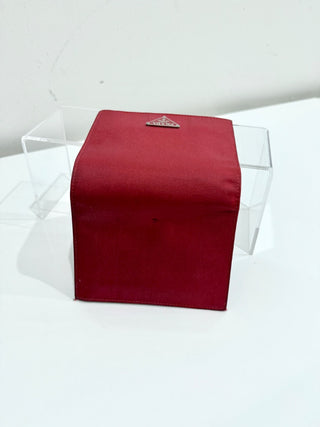 Prada Textured nylon and leather Bifold Wallet Burgundy Women's