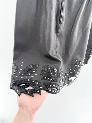 Gucci leather mini skirt with embellishments, 40 IT / US 4