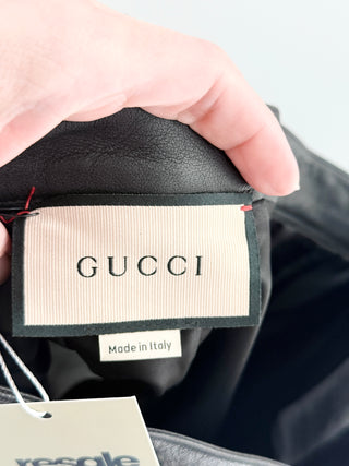 Gucci leather mini skirt with embellishments, 40 IT / US 4